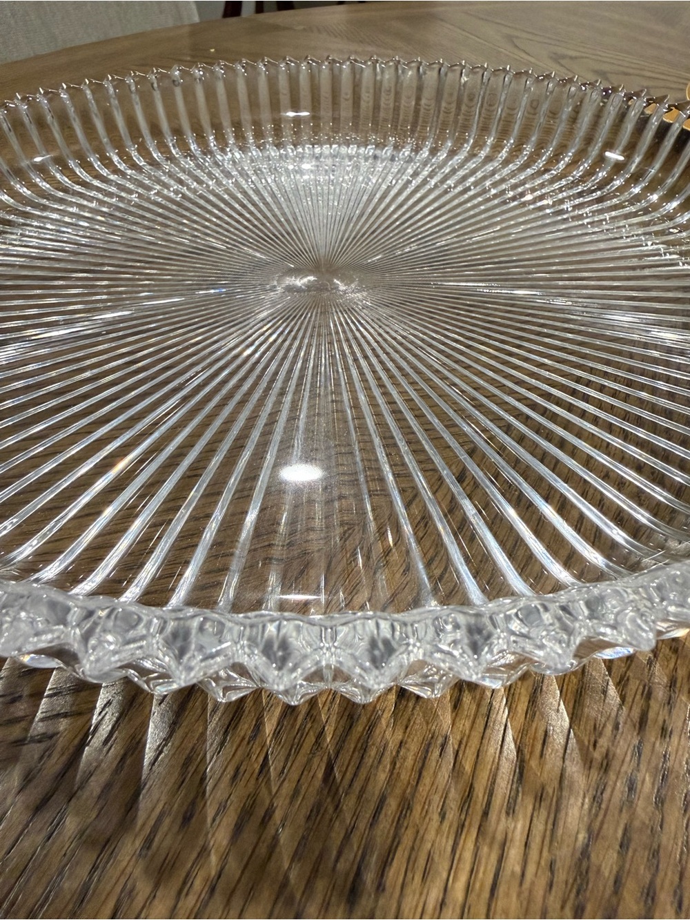 Vintage Mikasa Diamond Fire Serving Platter Crystal